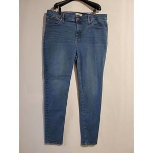 Madewell 9" Mid Rise Skinny Jeans Womens Size 34 Tall Blue Medium Pendale Wash